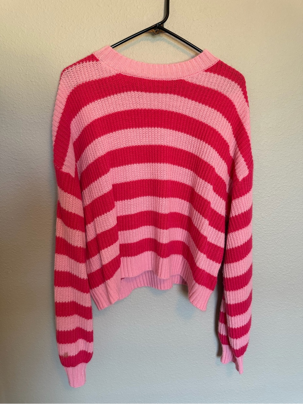 Amazon Pink Striped Crewneck Sweater - Light & Hot Pink